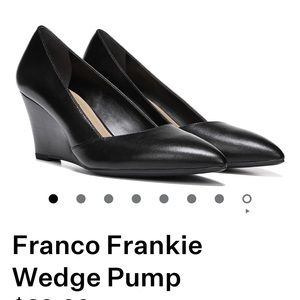 Franco Sarto wedgie pump, black, size 8